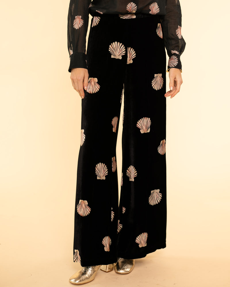 Mother of Pearl Print Velvet Pants | Nero