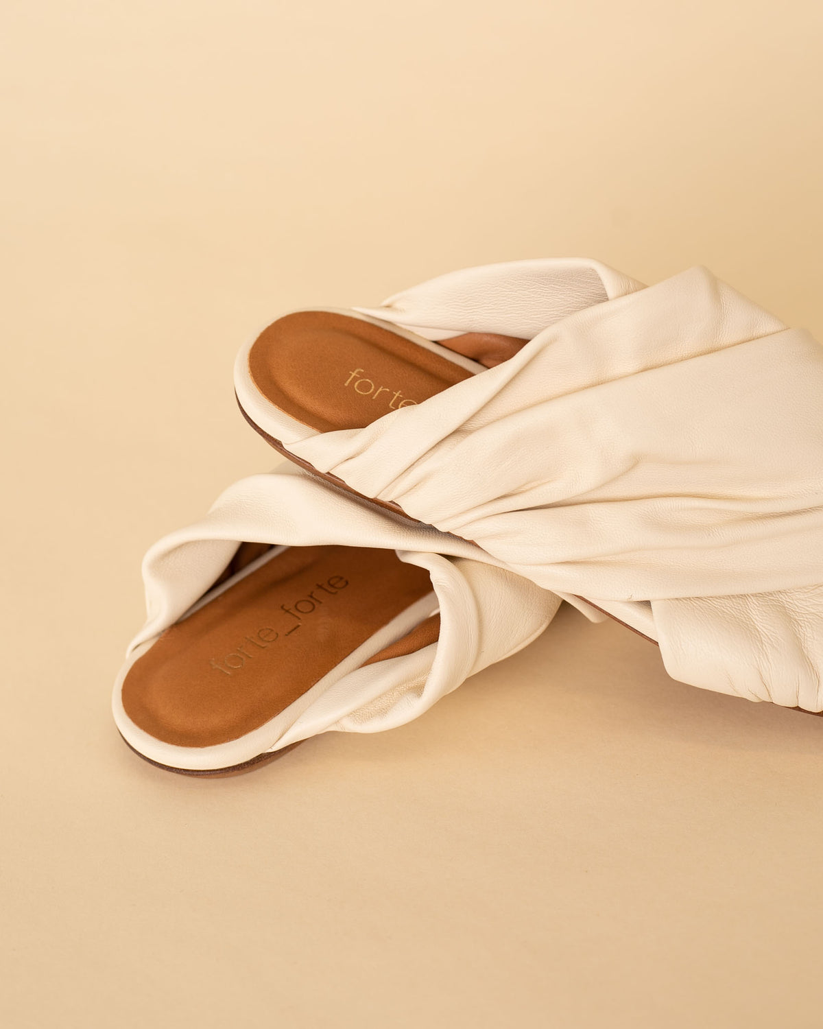 Nappa Leather Flat Sandal | Ivory