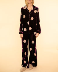 Mother of Pearl Velvet Pajama Shirt | Ruby