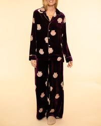 Mother of Pearl Print Velvet Pants | Ruby