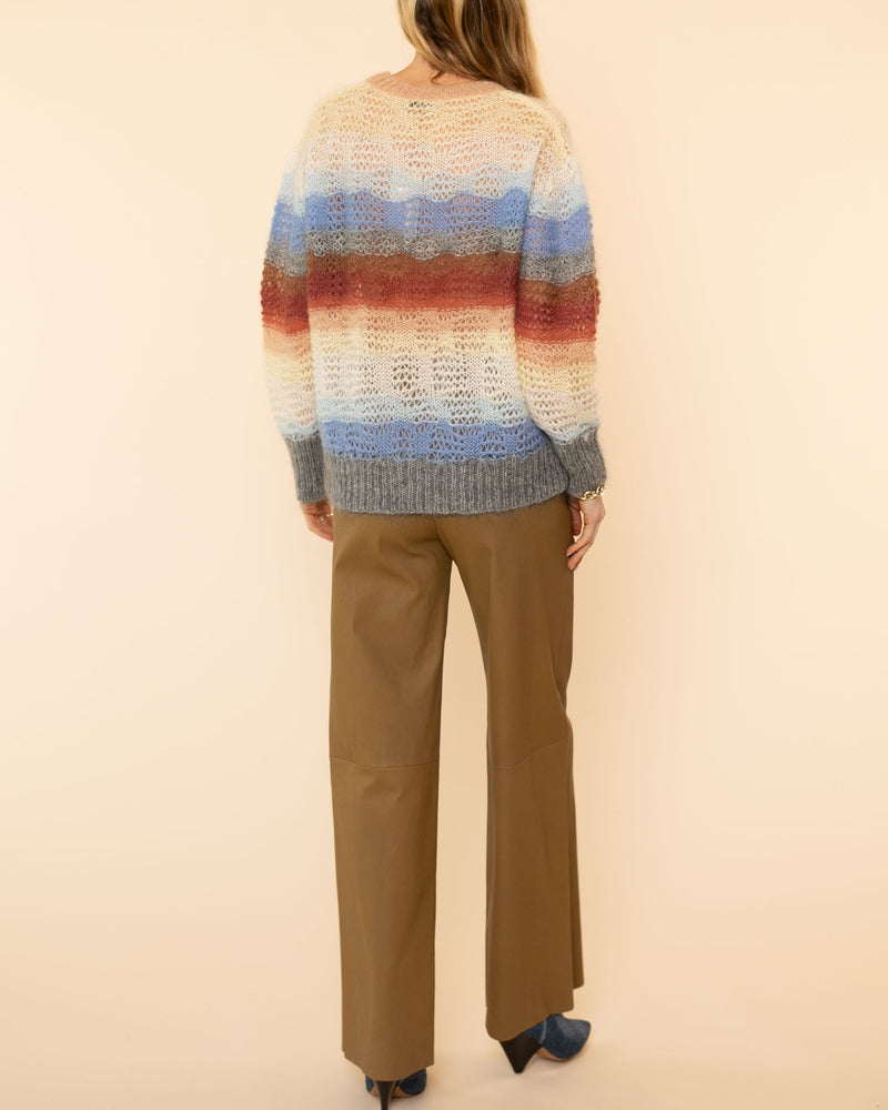 Mix Mohair Sunset Stripe Sweater | Multi