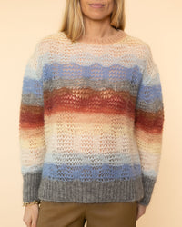Mix Mohair Sunset Stripe Sweater | Multi