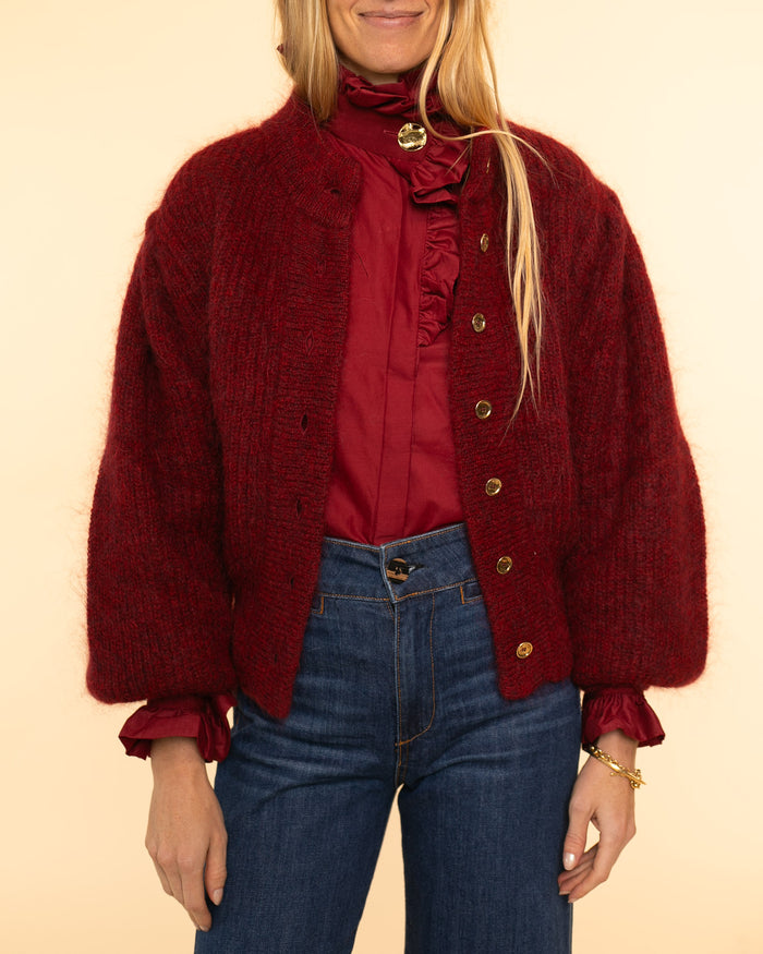 Leandra Knit Cardigan | Merlot