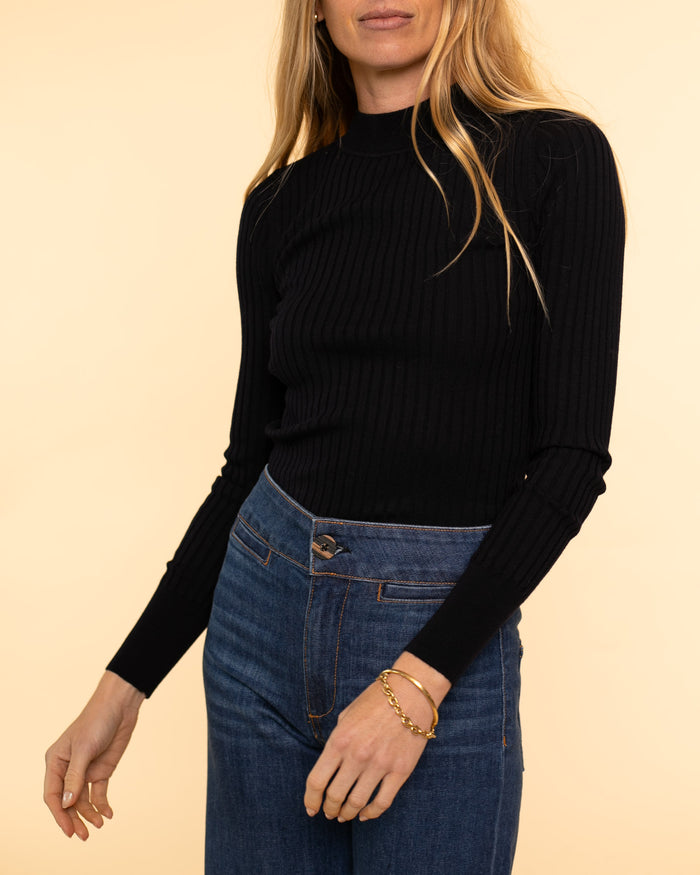 Ribbed Superfine Merinos Turtleneck Sweater | Notte