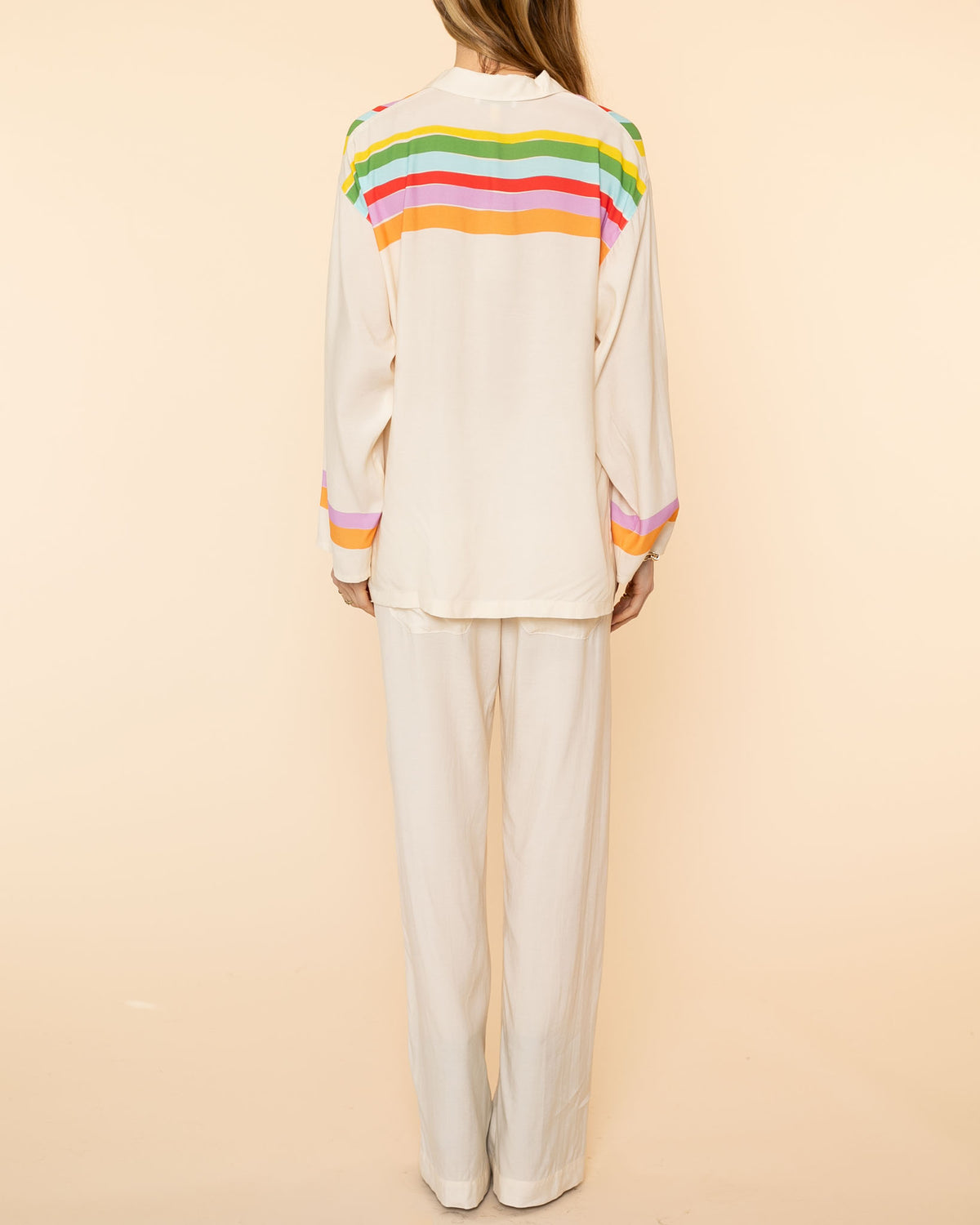 Stripe Pyjama Shirt | Ecru/Multi