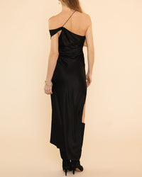 Asymmetrical Bardot Dress | Black