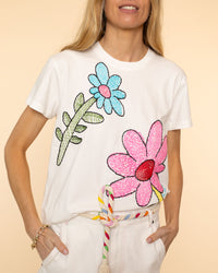 Embroidered Big Flower T-Shirt | Off White