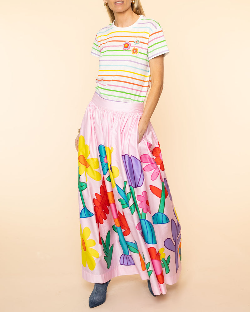 Printed Flower Skirt | Pink/Multi