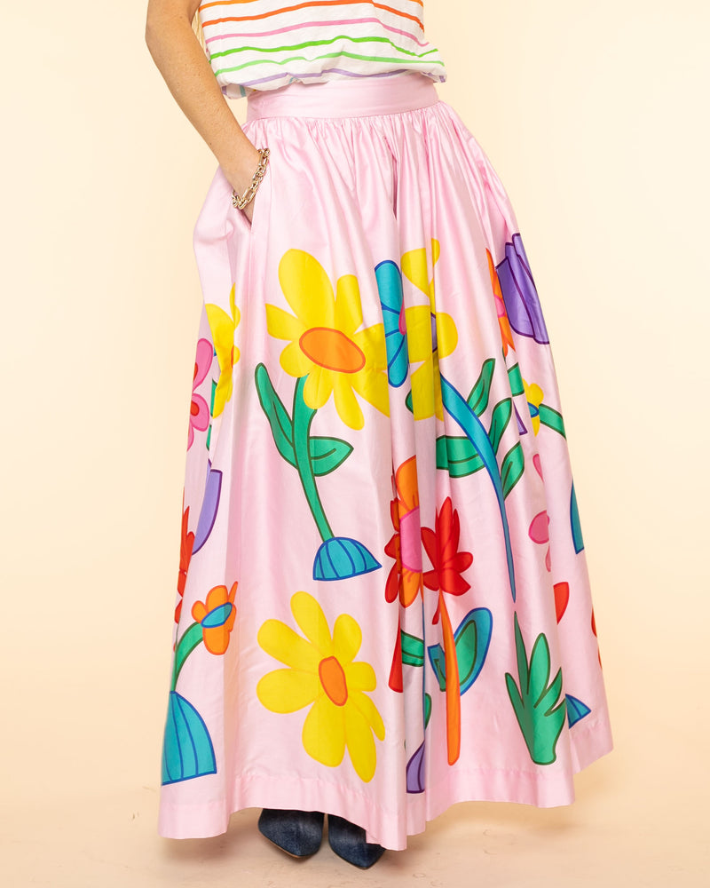 Printed Flower Skirt | Pink/Multi