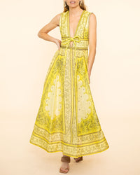 Matchmaker Bow Long Dress | Yellow Bandana