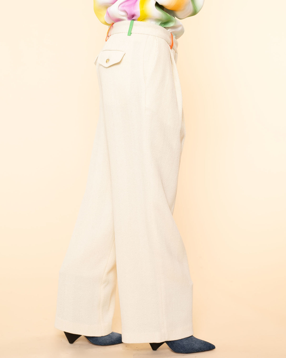 Flat Front Trouser | Ecru