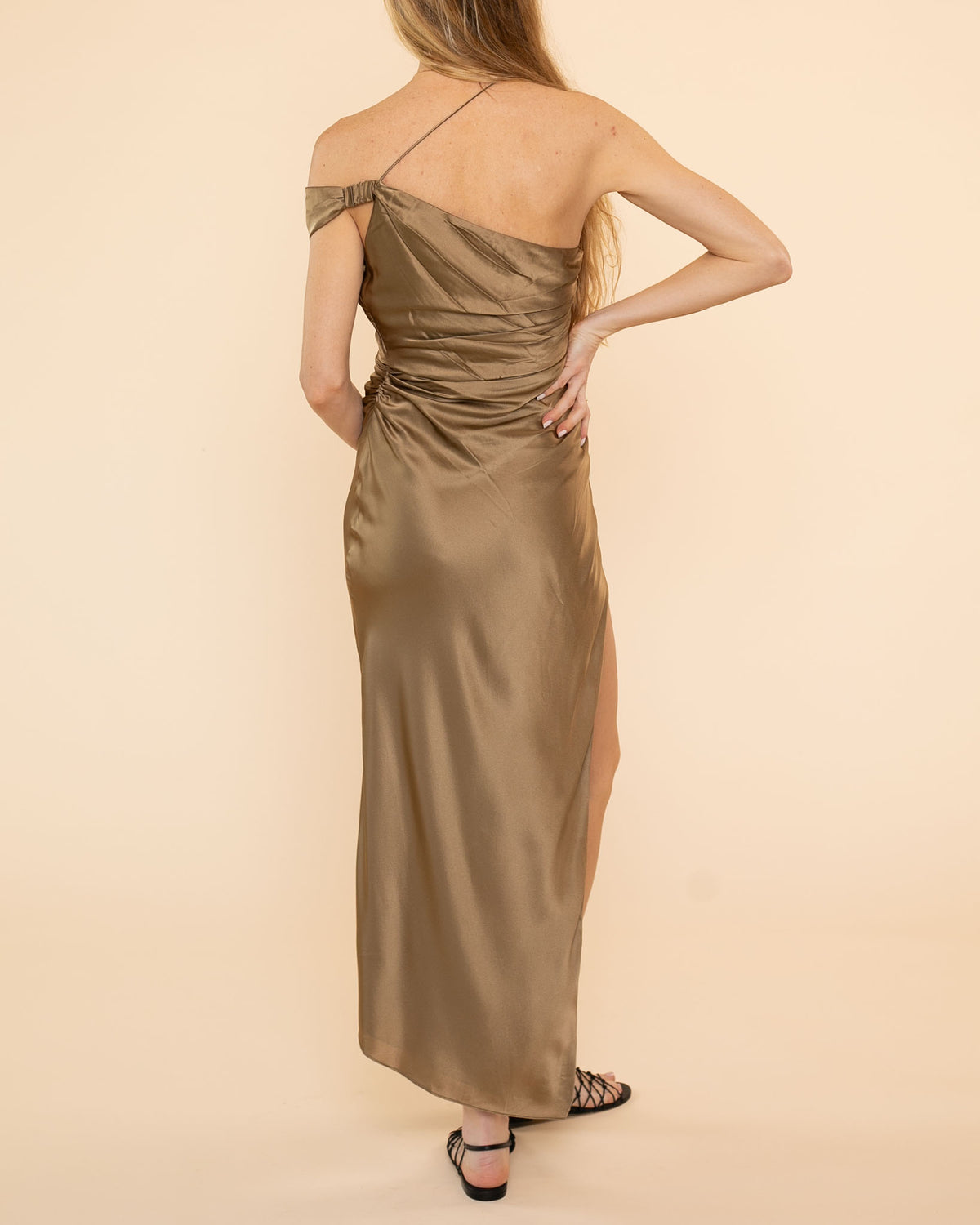 Asymmetrical Bardot Dress | Shiitake