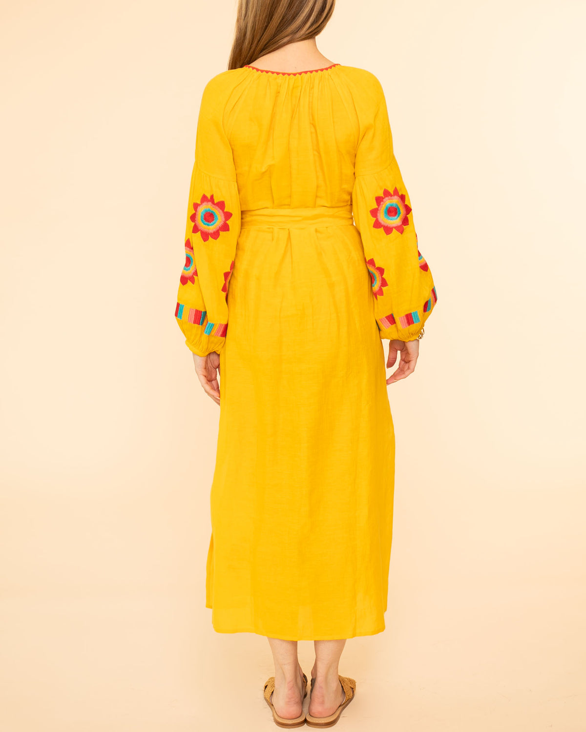 Jocelyn Veronica Dress | Yellow/Red Multi