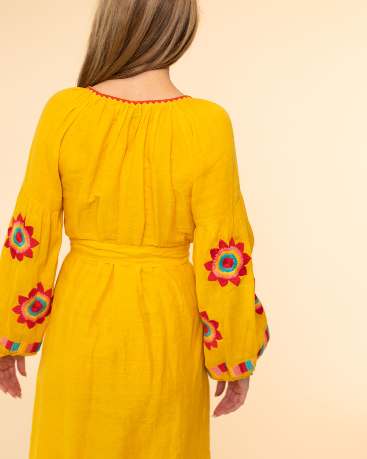 Jocelyn Veronica Dress | Yellow/Red Multi