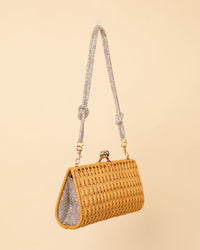 Ellen Crystal-Embellished Clutch Bag | Rose Gold