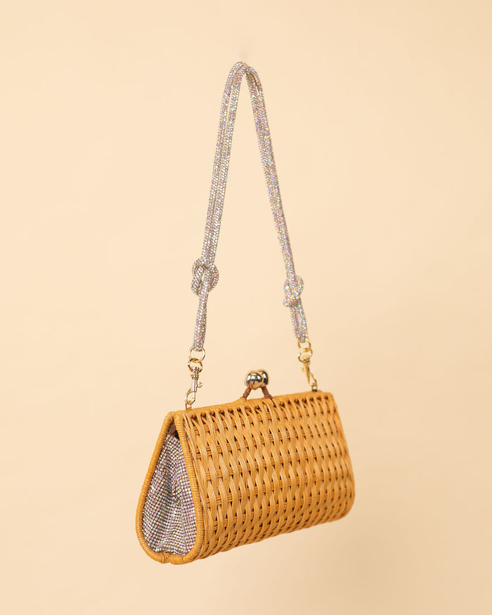Ellen Crystal-Embellished Clutch Bag | Rose Gold