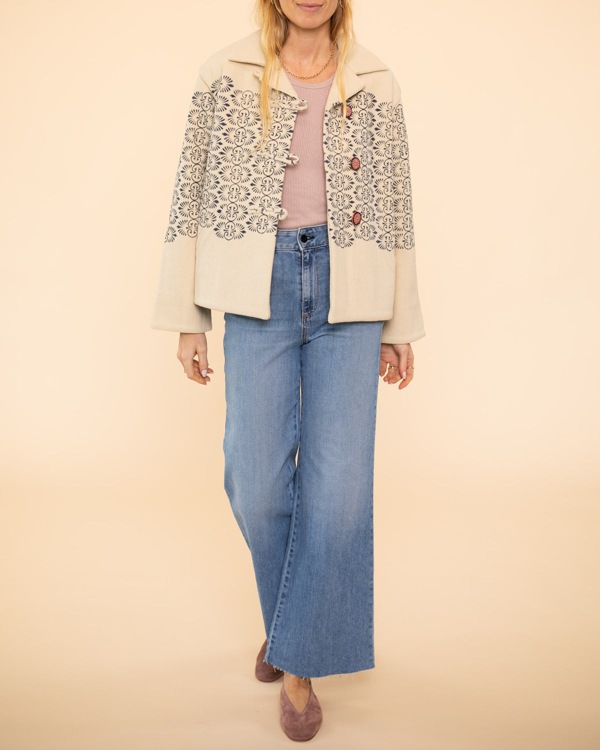 Western Lapis Trellis Jacket | Ivory Lapis