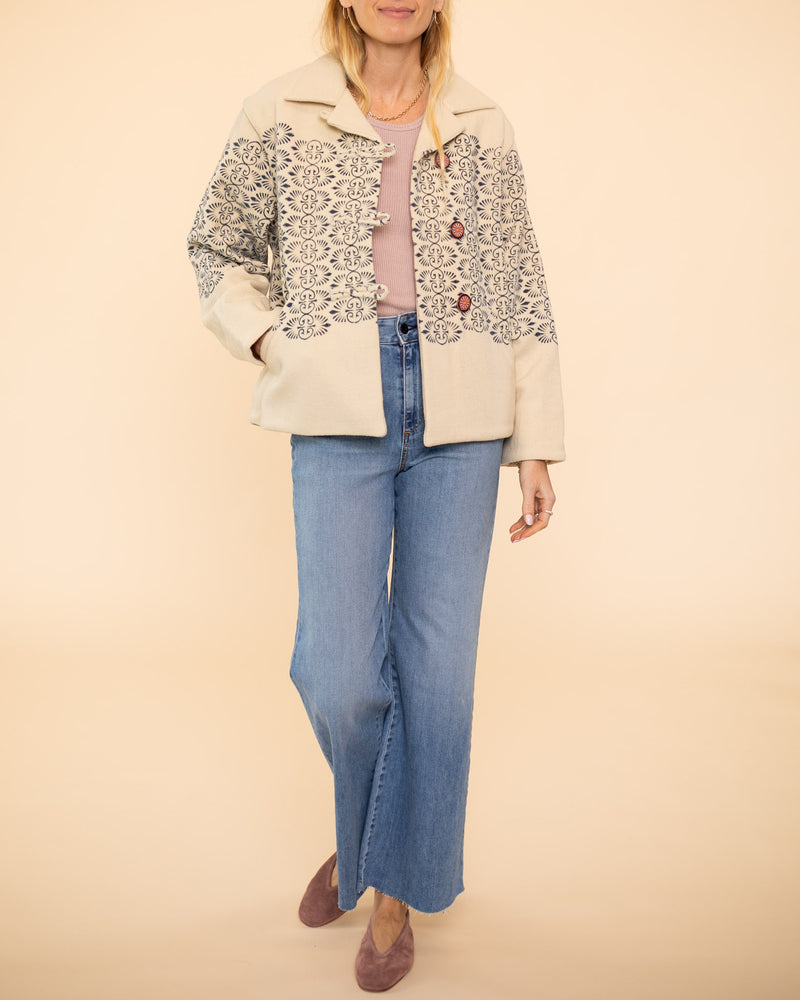 Western Lapis Trellis Jacket | Ivory Lapis