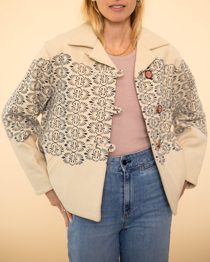 Western Lapis Trellis Jacket | Ivory Lapis