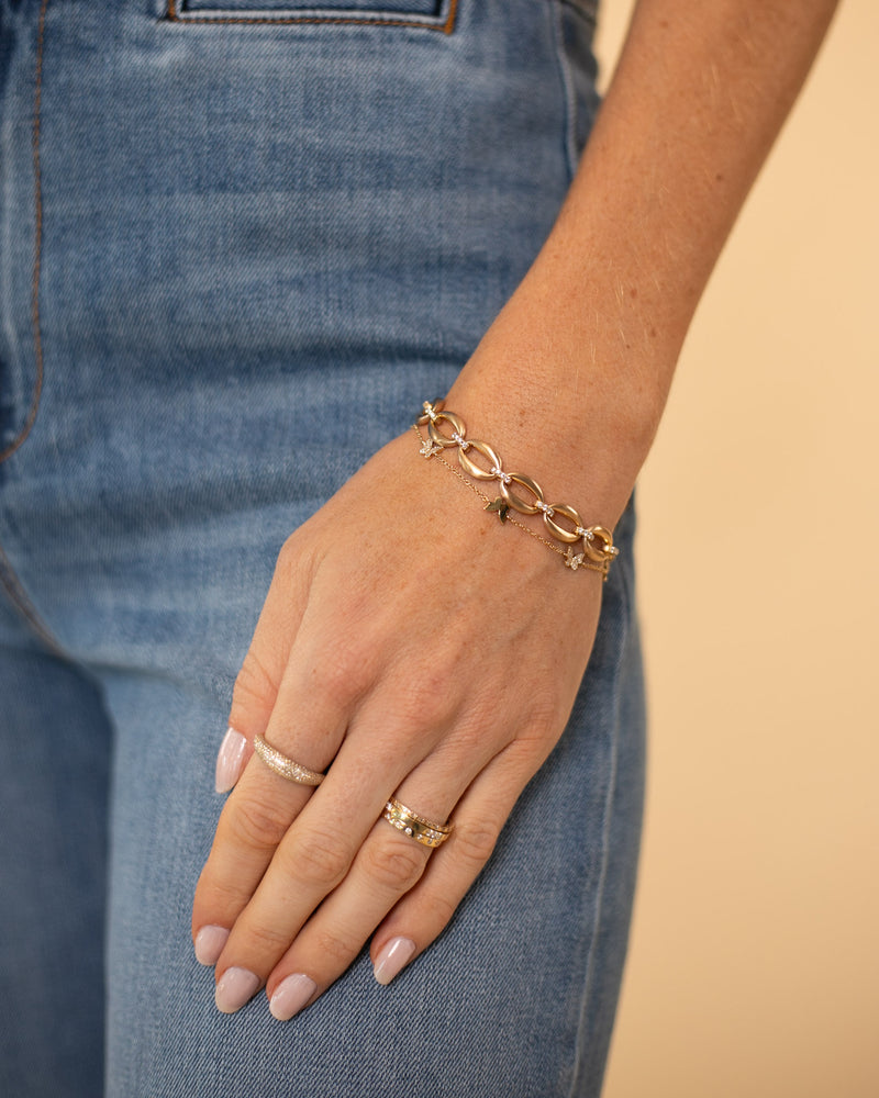 Shell Link Bracelet | 14k Yellow Gold