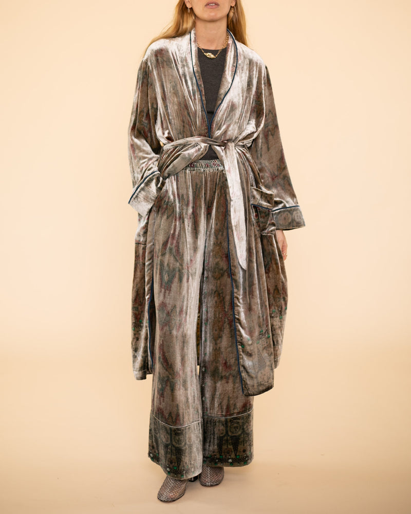 Kanpur Dressing Gown | Silver Multi