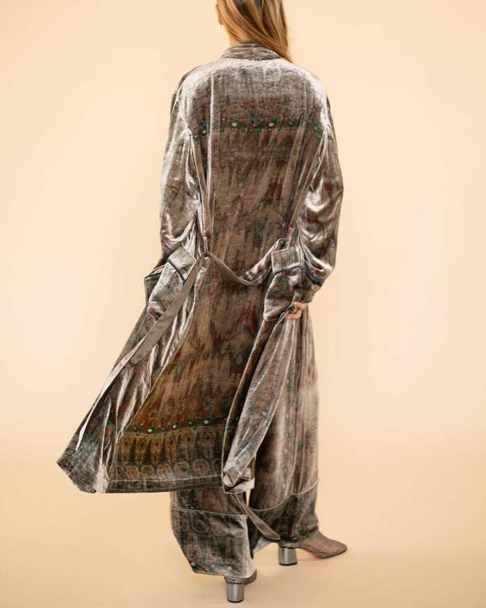 Kanpur Dressing Gown | Silver Multi