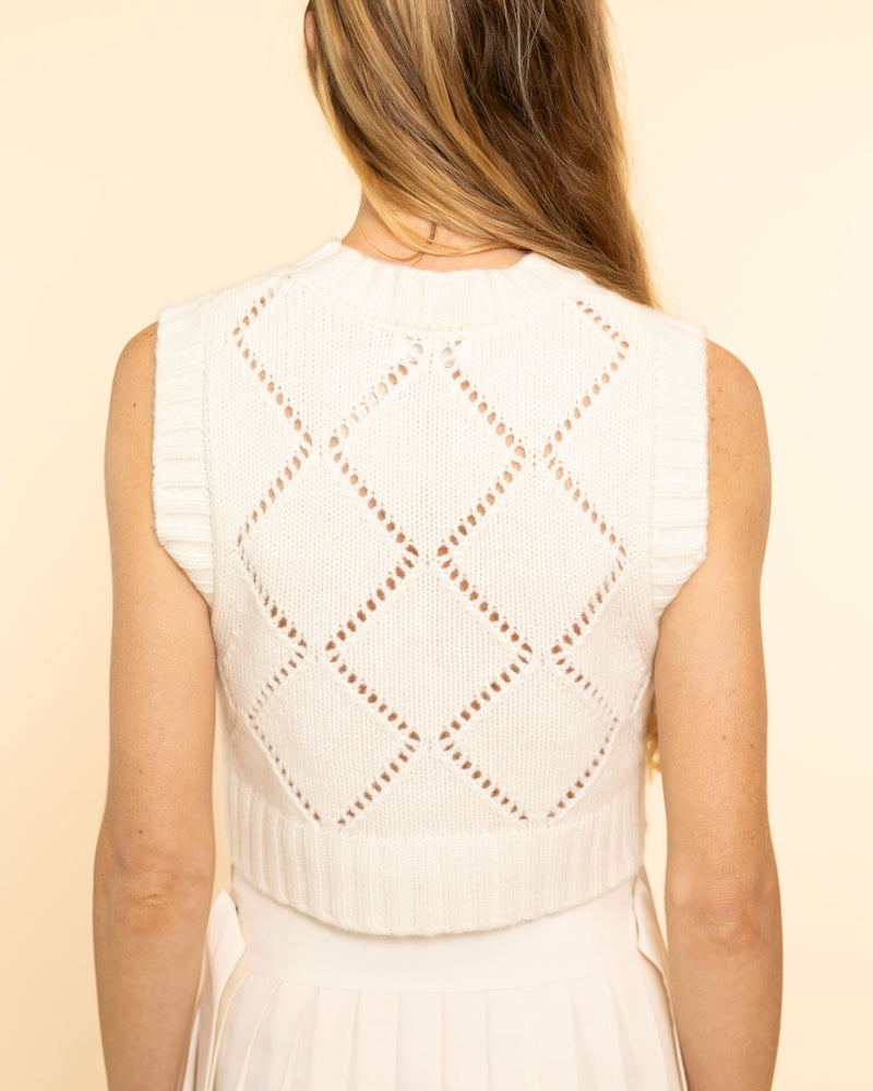 Tyree Diamond Pattern Vest | Gardenia