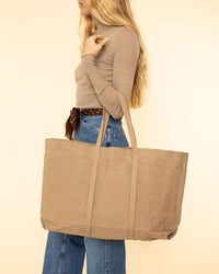 Washed Canvas 6pocket Tote L | Taupe