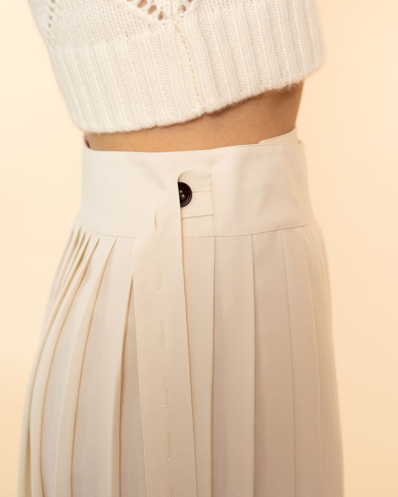 Plissé Wrap Skirt | Cream