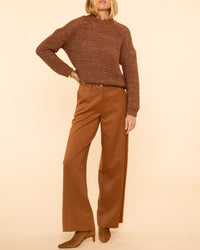 Boucle Chamois Tape Round Neck Sweater | Caramel