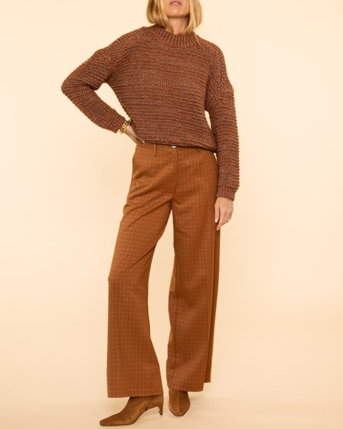 Batavia Silver Check Pant | Caramel