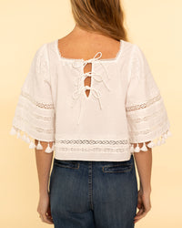 Lilith Thread Pull S/SLV Top | Ivory