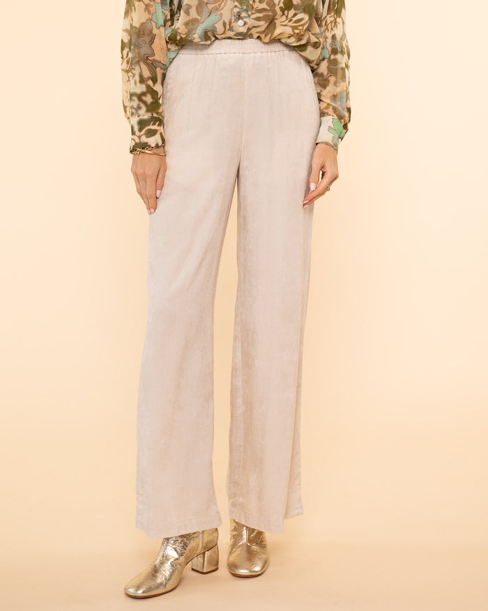 Corduroy Wide Leg Pant | Ivory