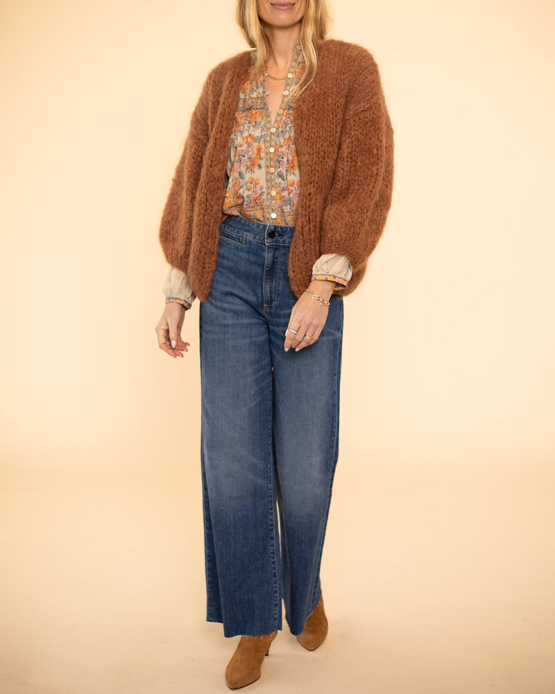 Mohair Big Cardigan | Brown