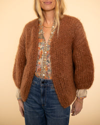 Mohair Big Cardigan | Brown