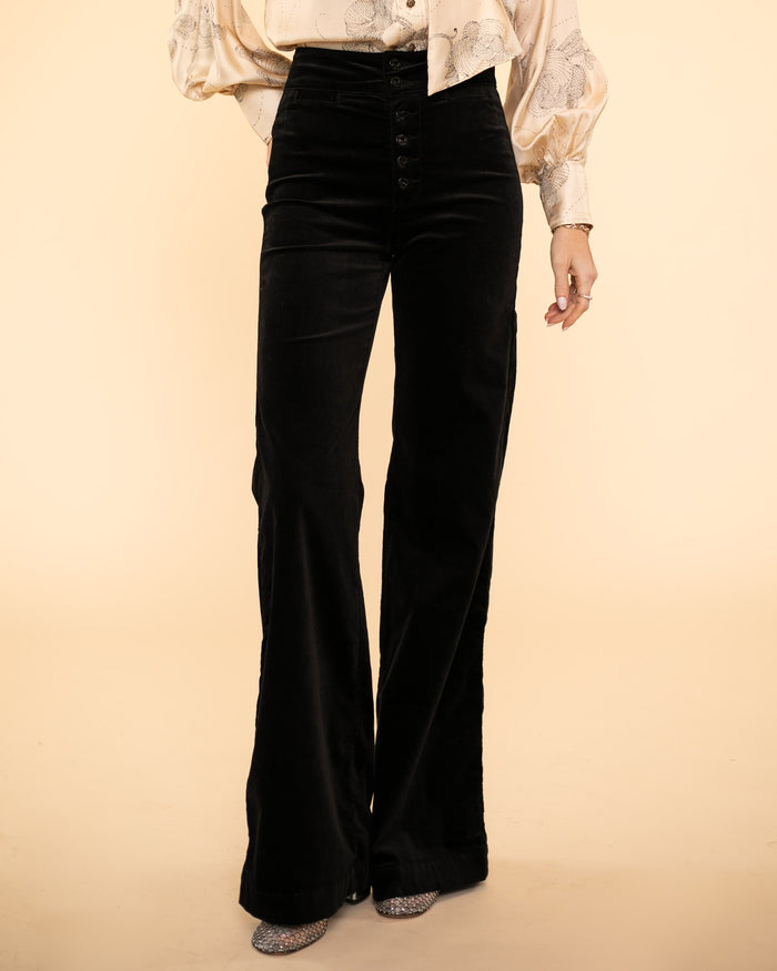 Brighton Wide Leg | Black Velvet