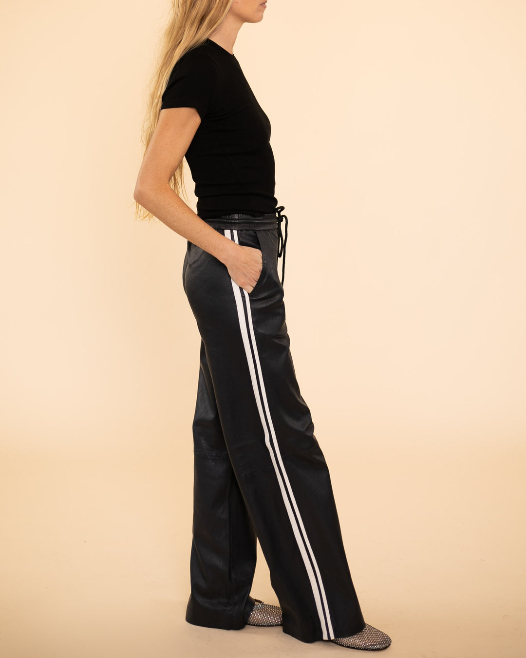 Baggy Athletic Sweatpants | Navy/White