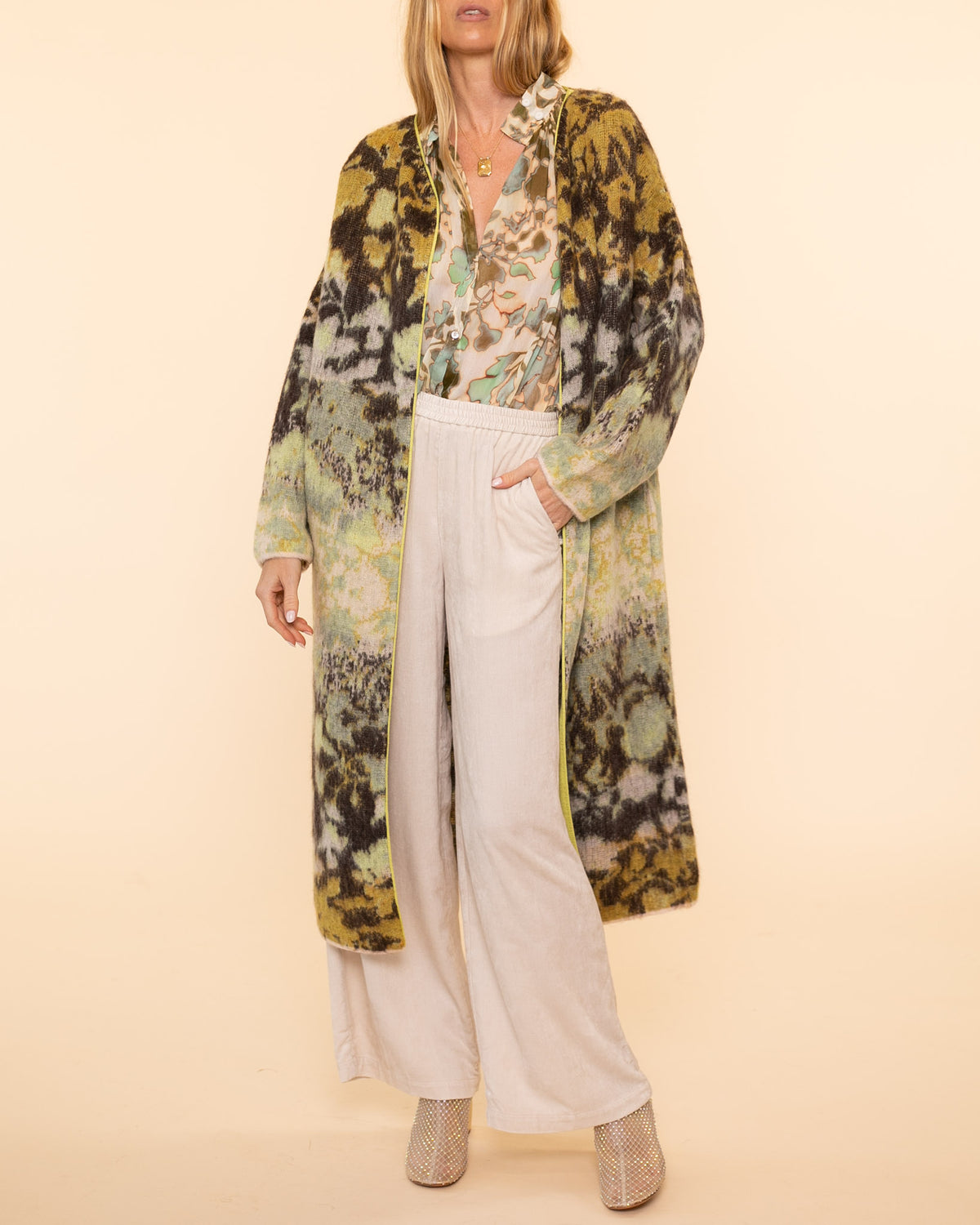 Bloom Mist Jacquard Coat | Garden