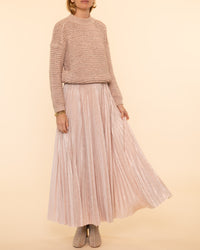 Lam' Pied de Poule Soleil Skirt | Rose