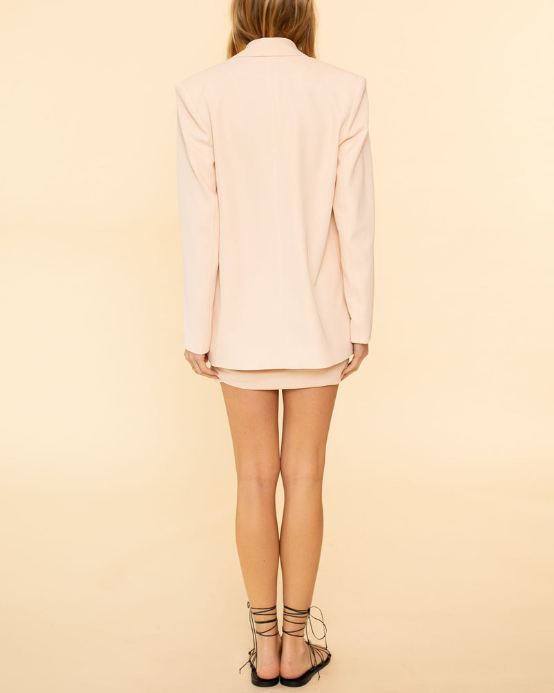 Ruched Mini Skirt | Bisque Crepe Suiting