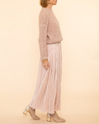 Lam' Pied de Poule Soleil Skirt | Rose