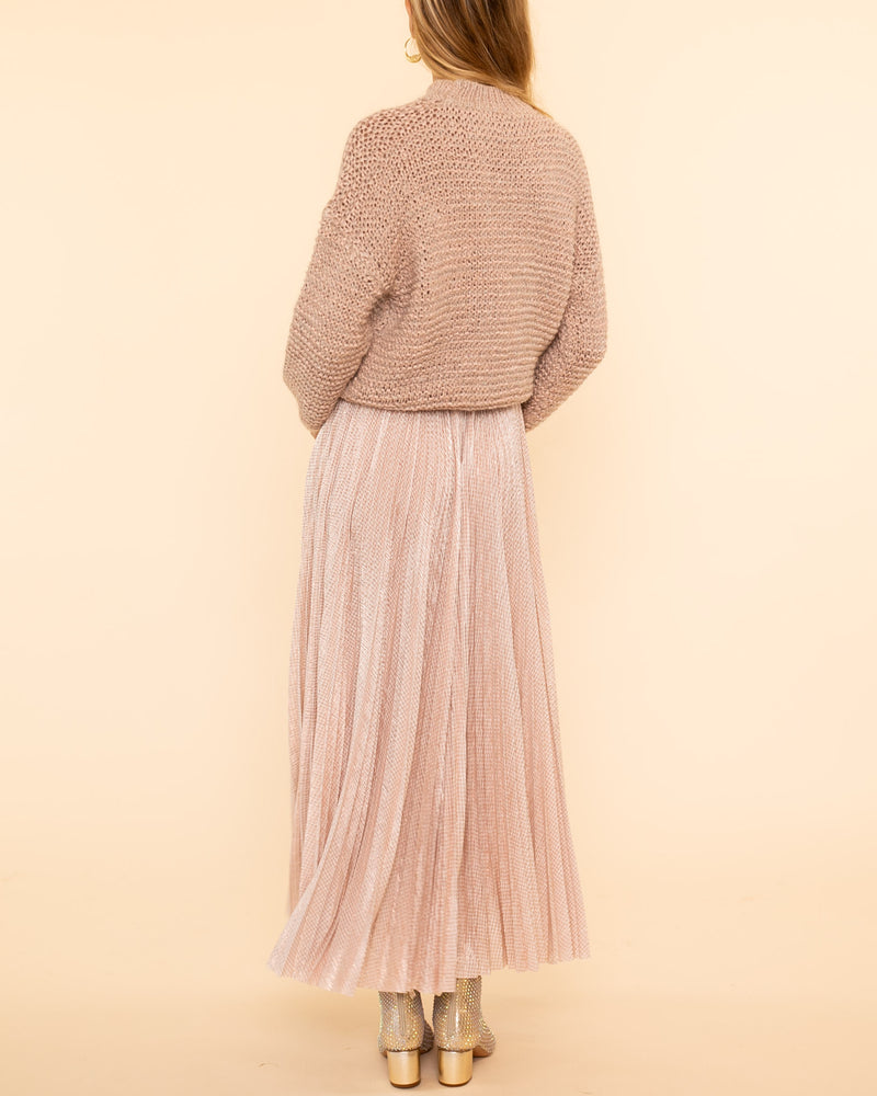 Lam' Pied de Poule Soleil Skirt | Rose