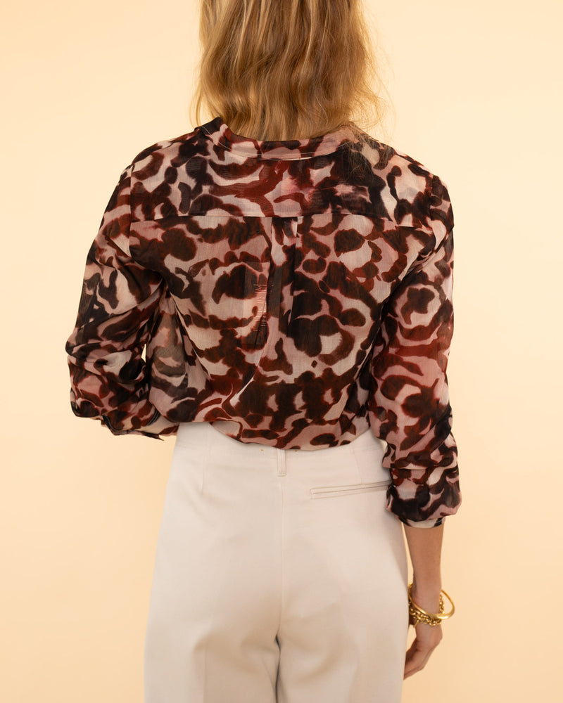 "Rose Alchemy" Print Voile Shirt | Bolero