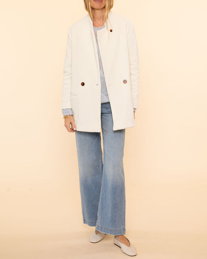 Knitted Corduroy Jacket | Ivory