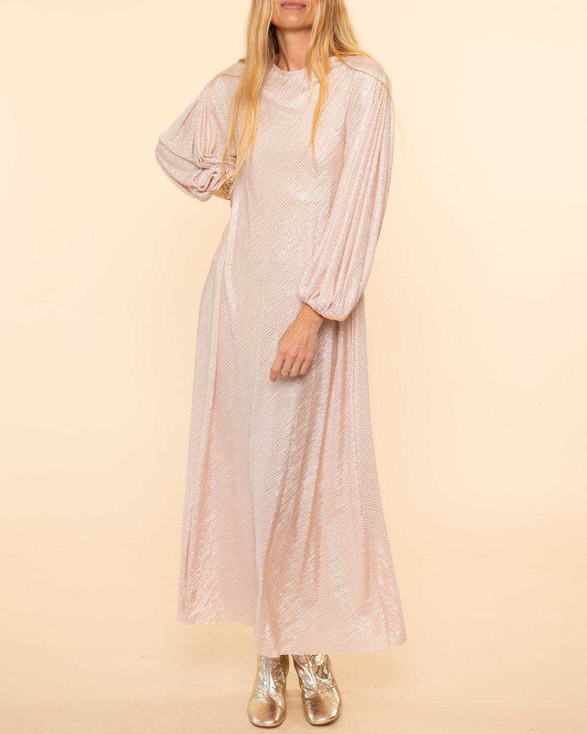 Lam' pied de poule dress | Rose