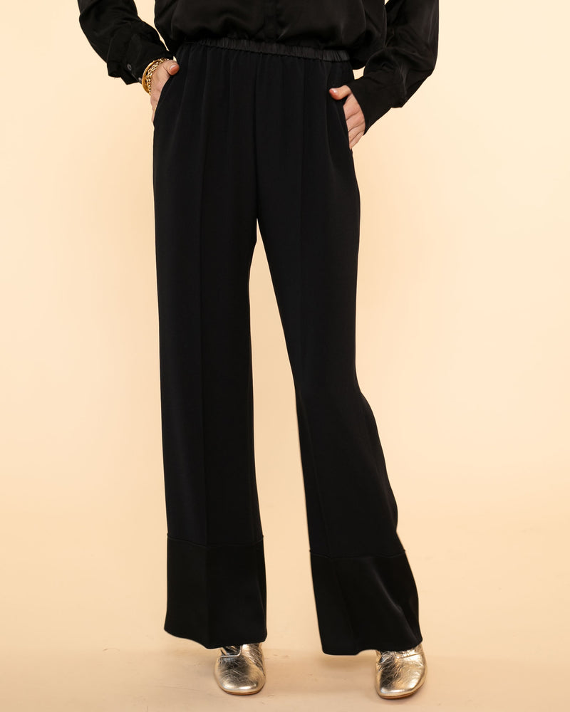 Satin Flared Pants | Nero