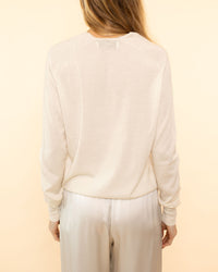 Fitted V Neck Sweater | Chalk