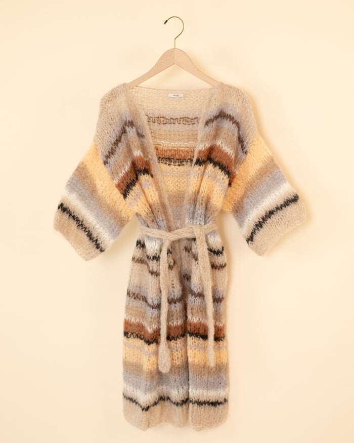 Mohair Coat | Sand Stripes