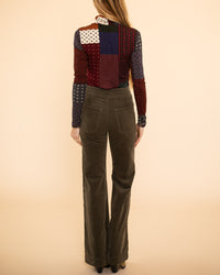 Sassonia Turtleneck Top | Polka Dot Patchwork