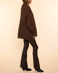 Barb Cable Cardigan | Cocoa Brown